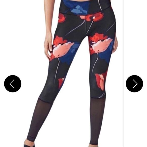 Fabletics Phillipa Mesh PowerHold Leggings Floral- Size Small - Picture 3 of 8